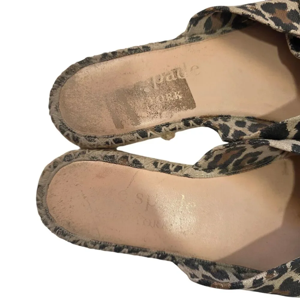 Kate Spade New York Leopard Bow Espadrille Slide Sandals Womens Size‎ 9